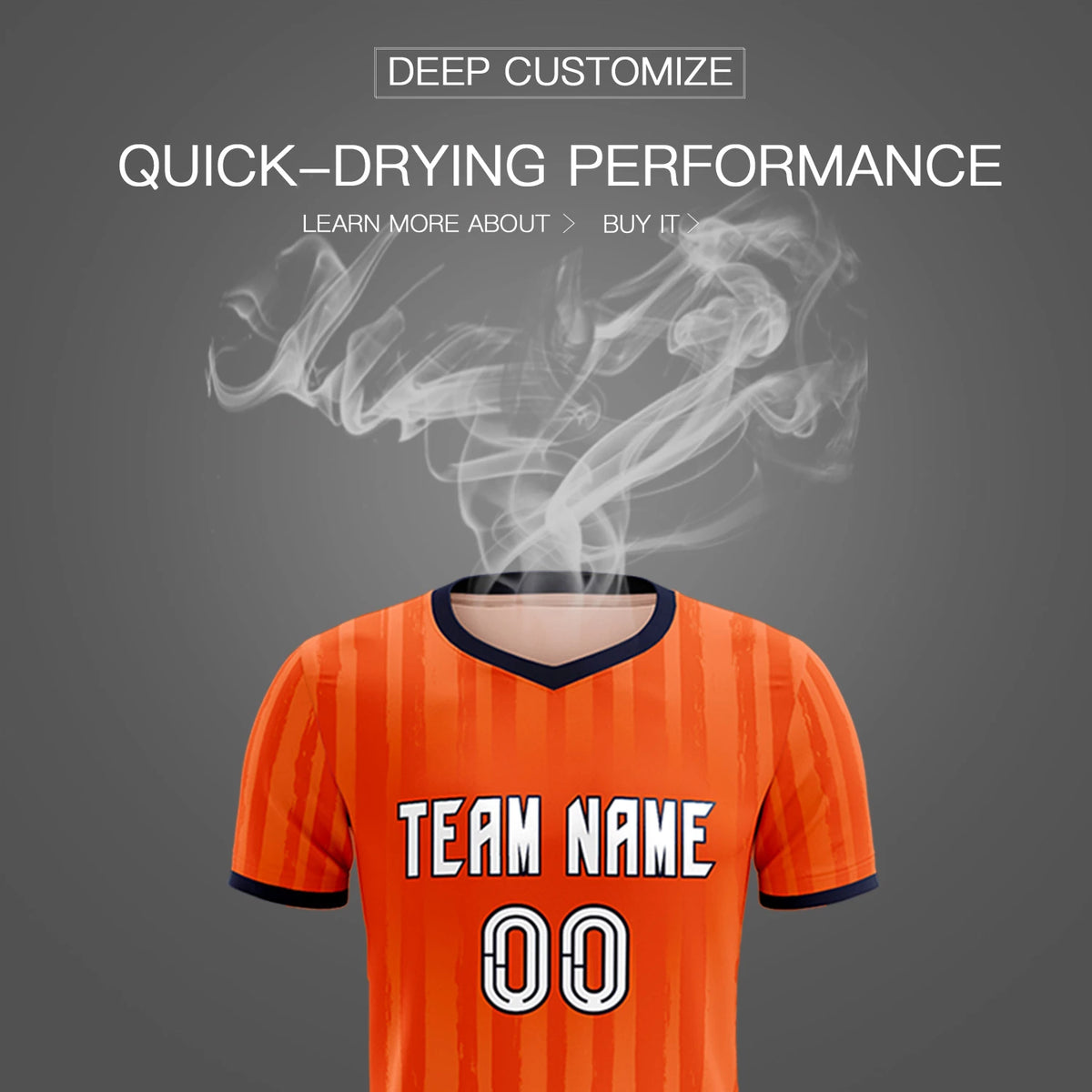 Custom Orange Navy Breathable Soccer Sets Jersey