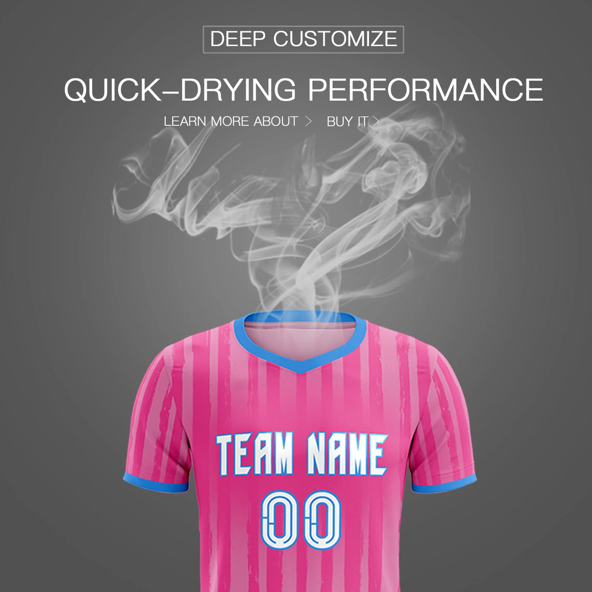 Custom Pink Powder Blue Breathable Soccer Sets Jersey