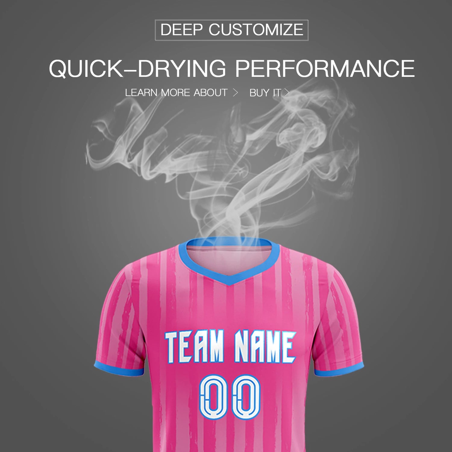 Custom Pink Powder Blue Breathable Soccer Sets Jersey
