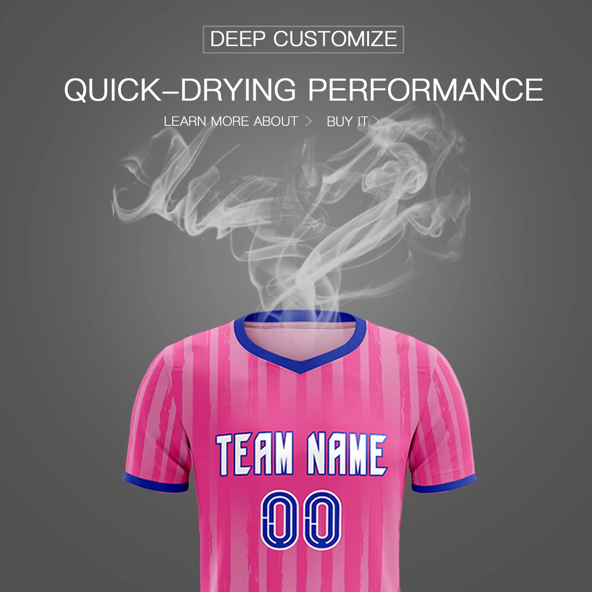 Custom Pink Royal Blue Breathable Soccer Sets Jersey