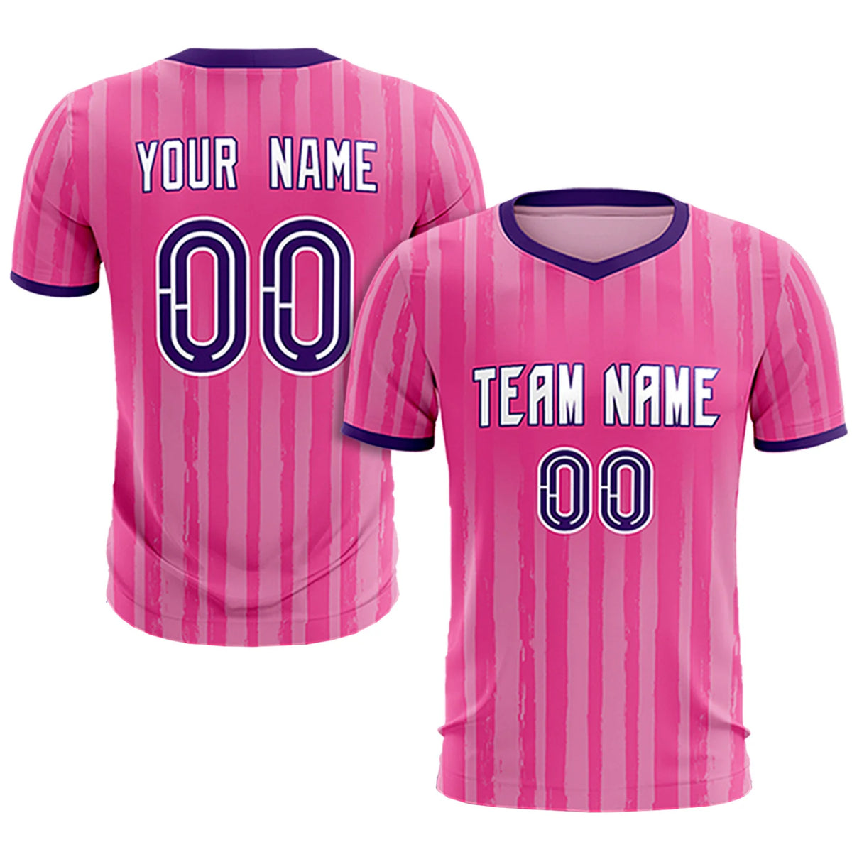 Custom Pink Purple Breathable Soccer Sets Jersey