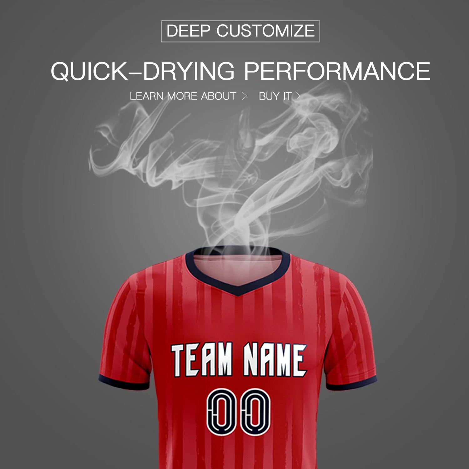 Custom Red Navy Breathable Soccer Sets Jersey