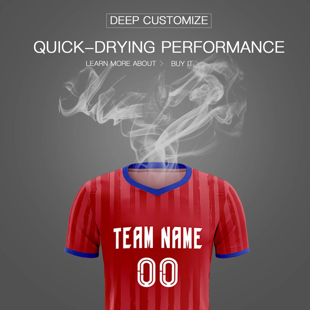 Custom Red Royal Blue Breathable Soccer Sets Jersey