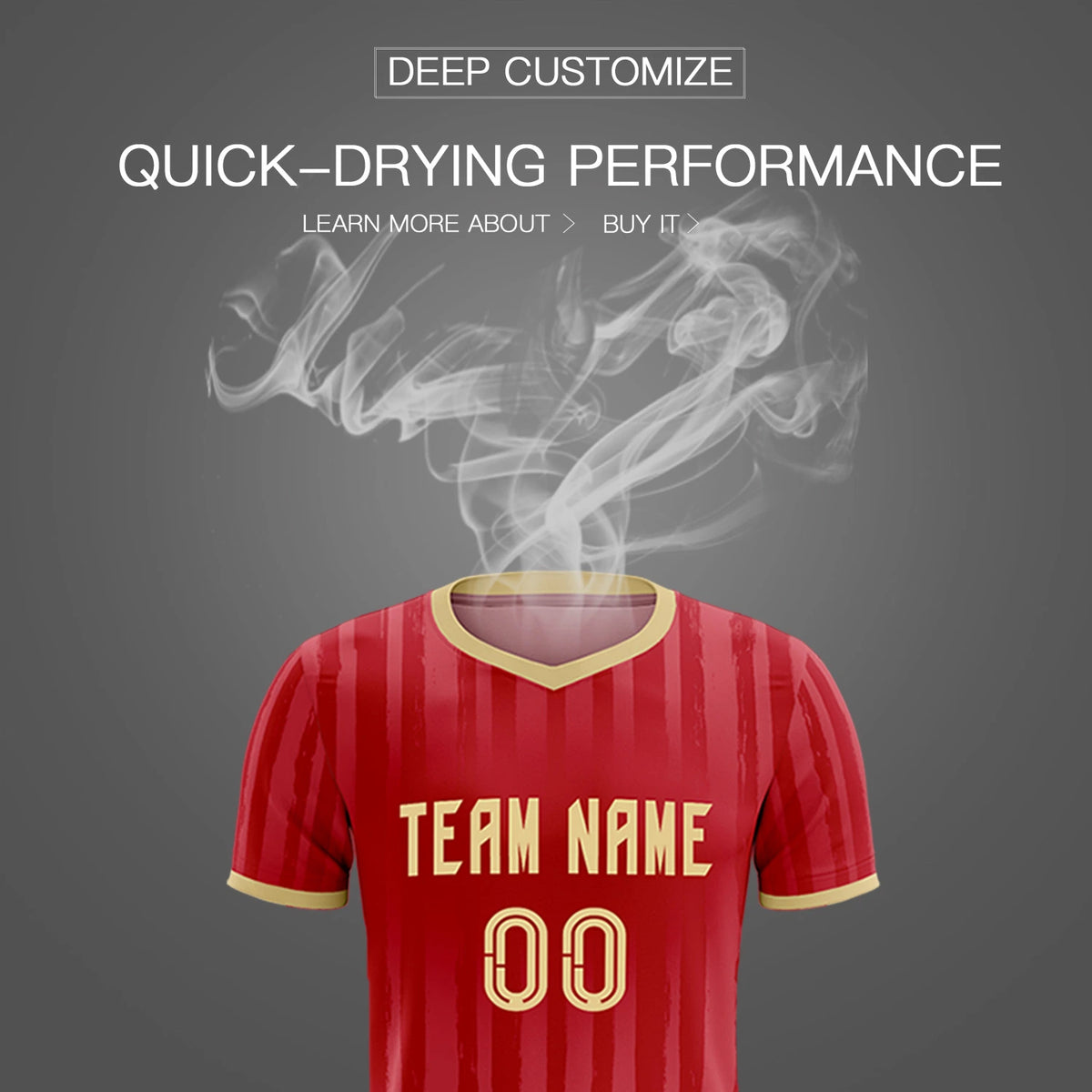 Custom Red Khaki Breathable Soccer Sets Jersey