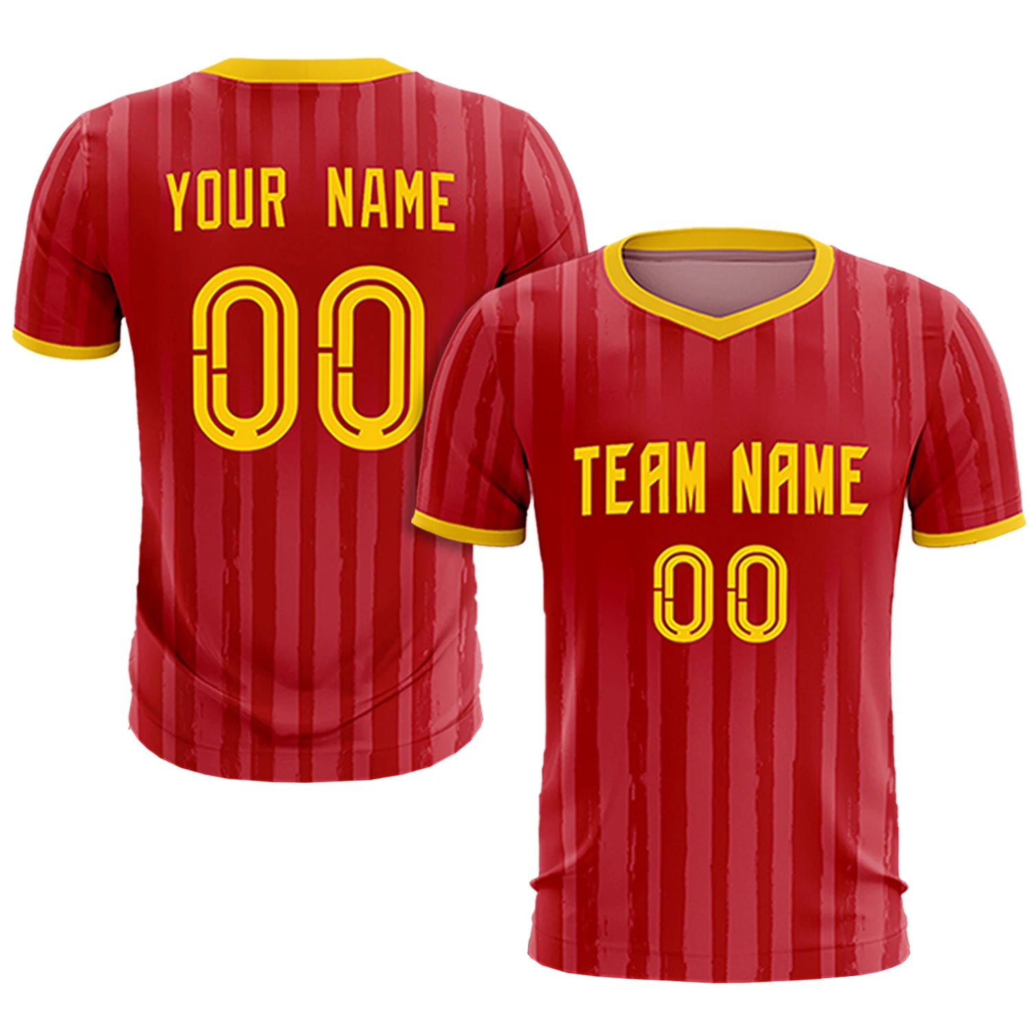 Custom Red Gold 01 Breathable Soccer Sets Jersey