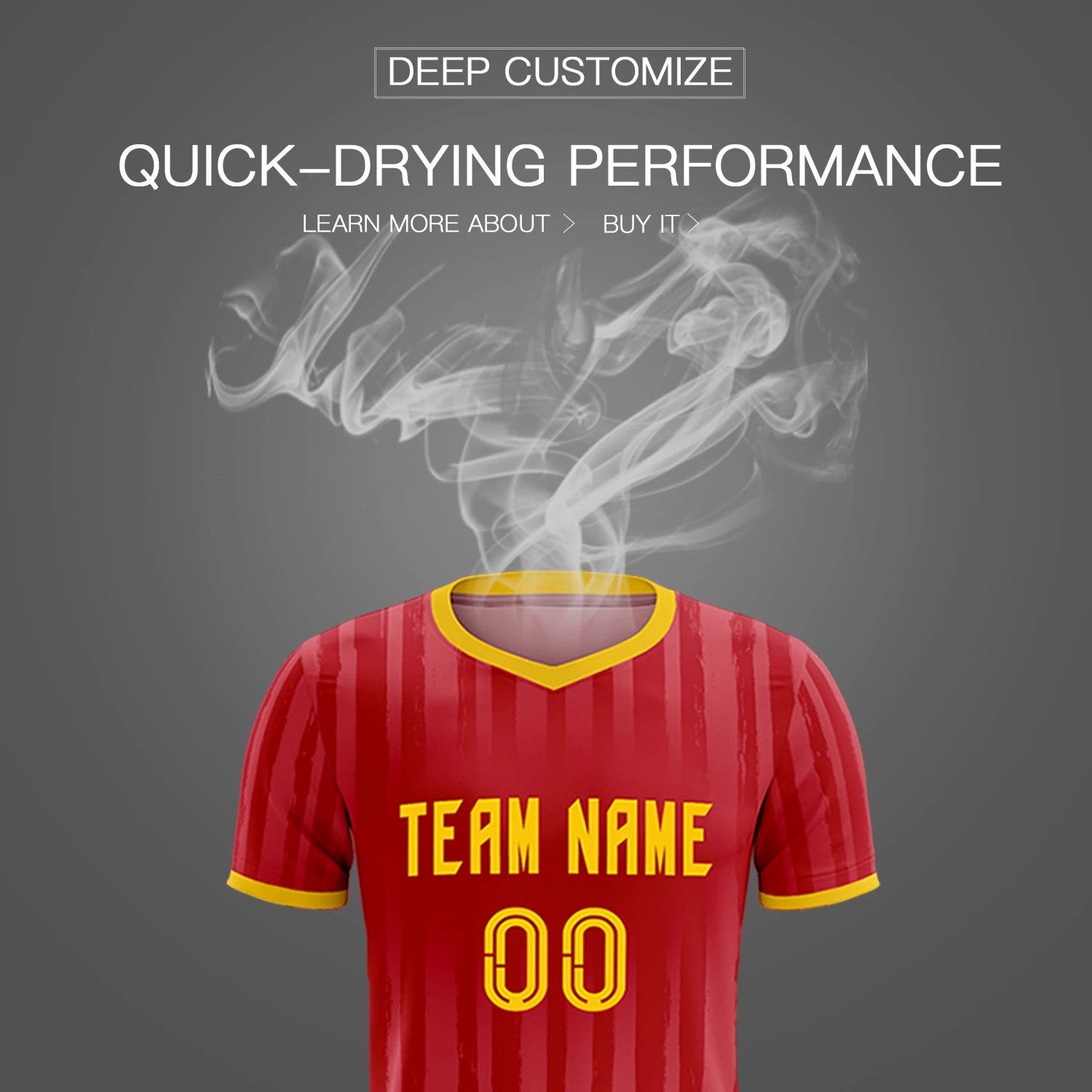 Custom Red Gold 01 Breathable Soccer Sets Jersey