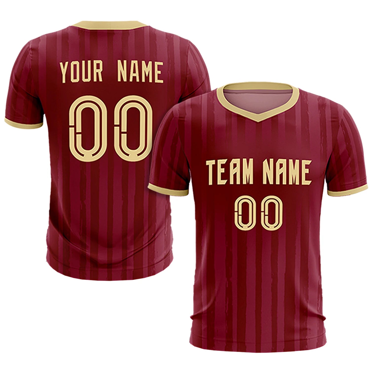 Custom Crimson Khaki Breathable Soccer Sets Jersey