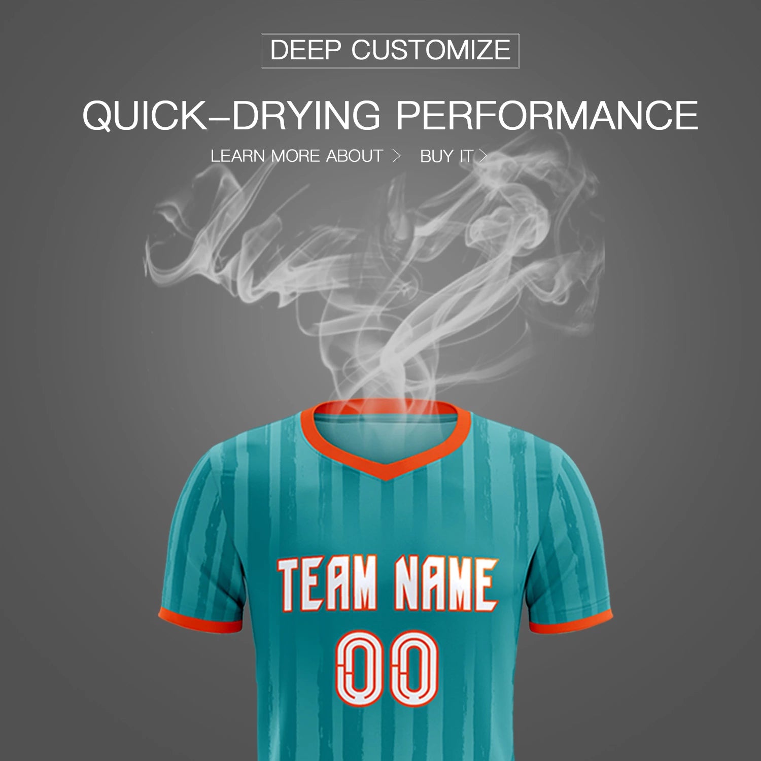 Custom Aqua Orange Breathable Soccer Sets Jersey