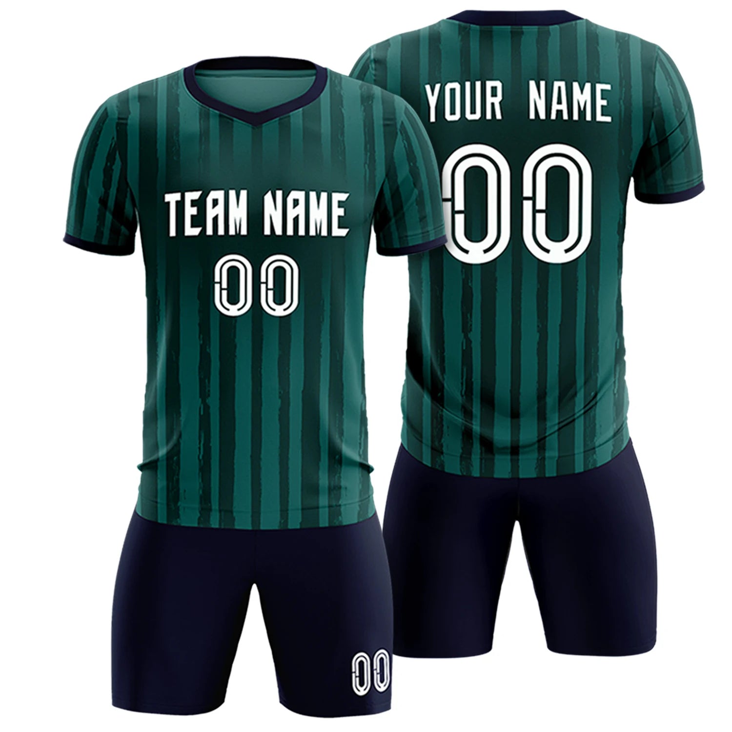 Custom Midnight Green Navy Breathable Soccer Sets Jersey