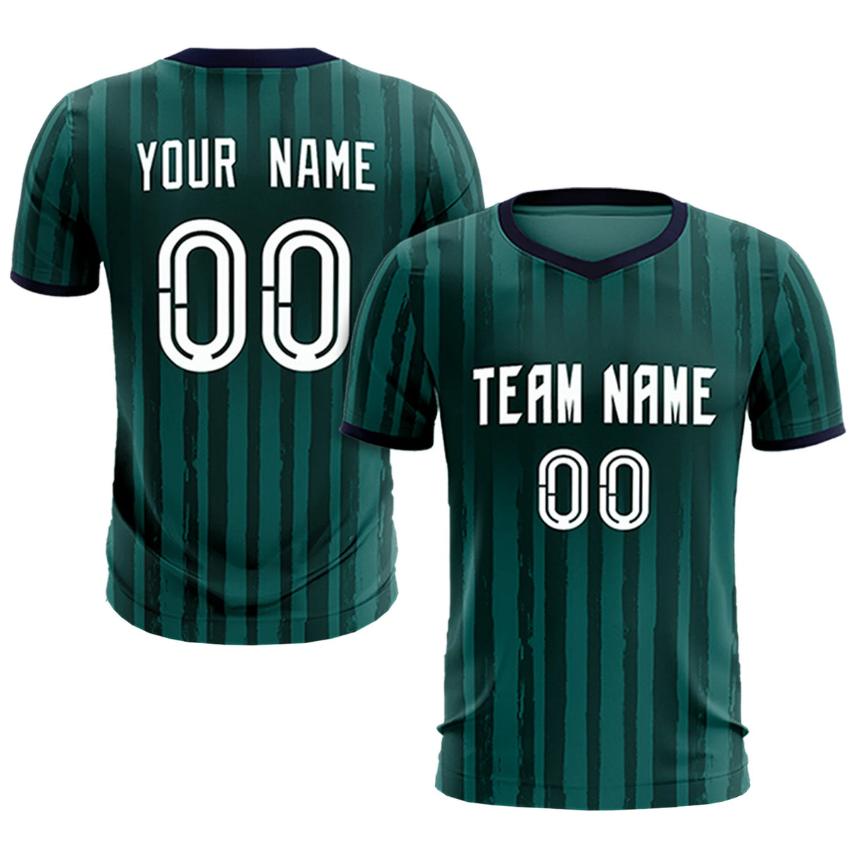 Custom Midnight Green Navy Breathable Soccer Sets Jersey