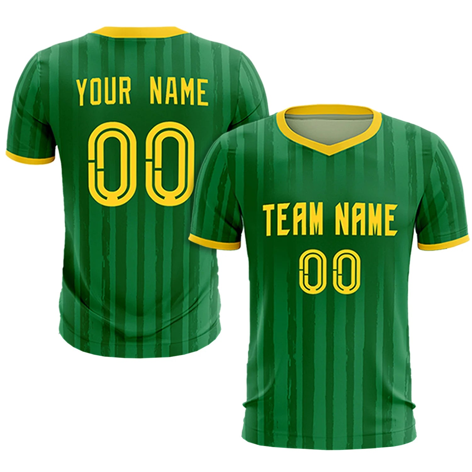 Custom Kelly Green Gold 01 Breathable Soccer Sets Jersey