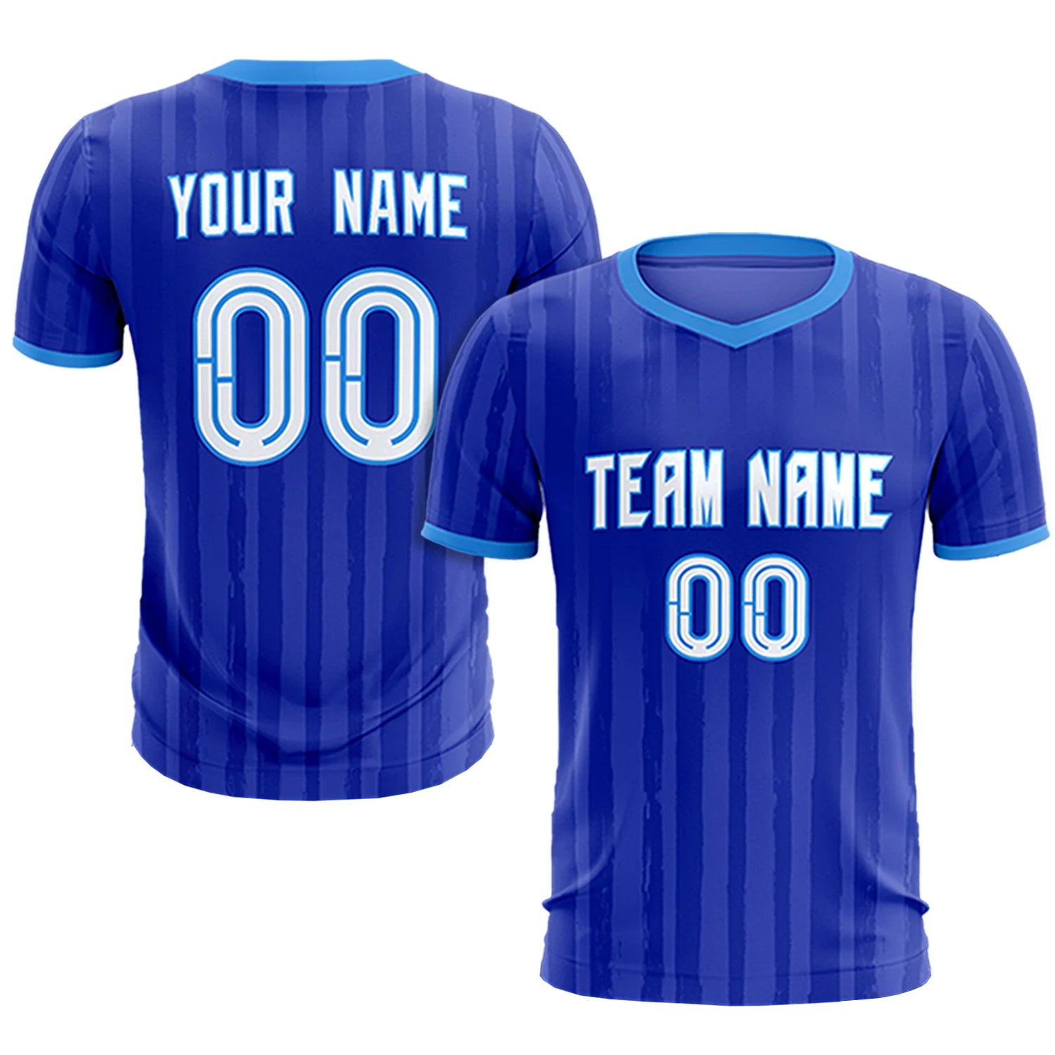 Custom Royal Blue Powder Blue Breathable Soccer Sets Jersey