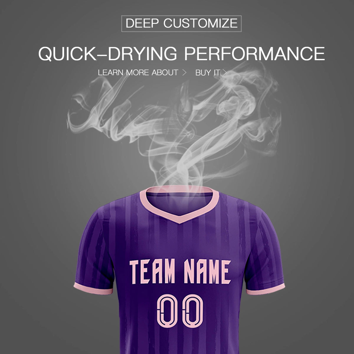 Custom Purple Light Pink Breathable Soccer Sets Jersey