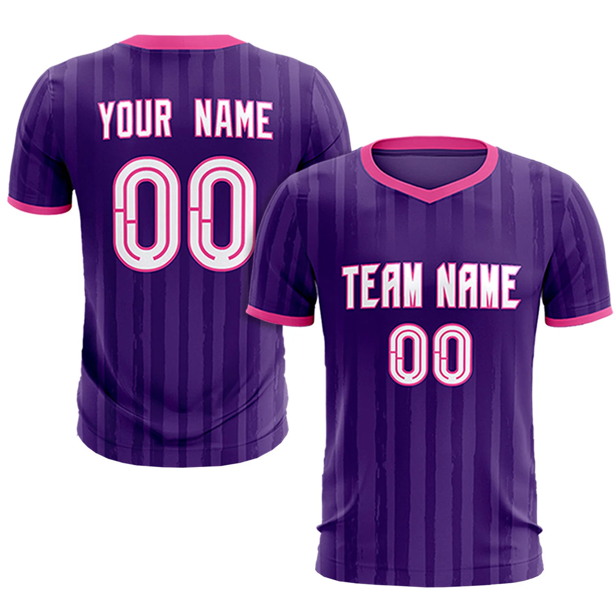 Custom Purple Pink Breathable Soccer Sets Jersey