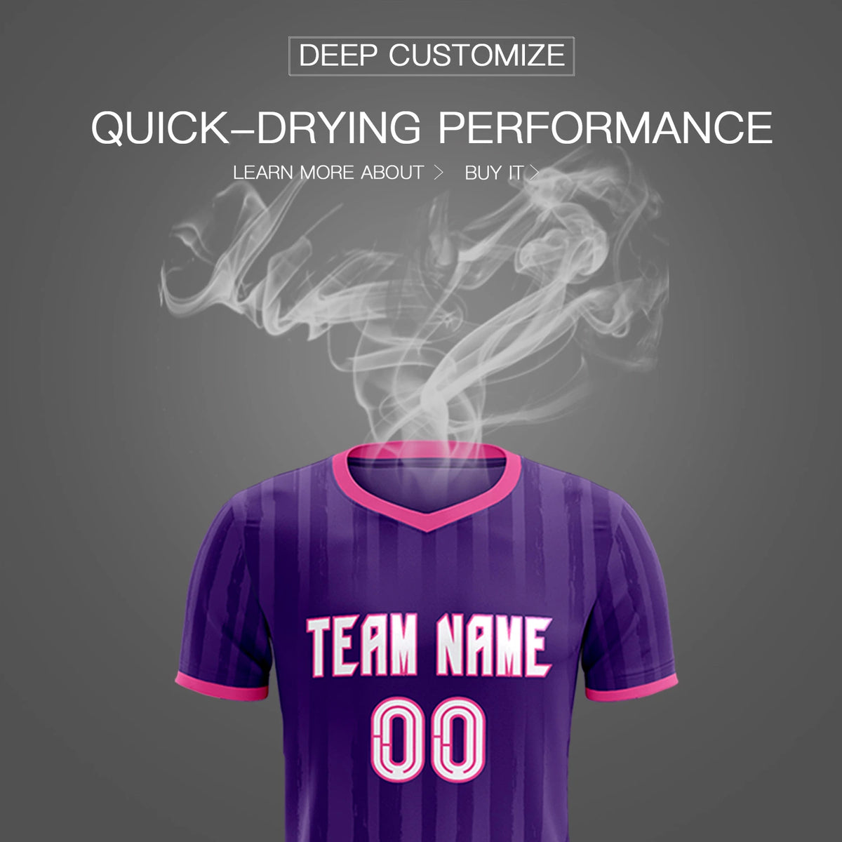 Custom Purple Pink Breathable Soccer Sets Jersey
