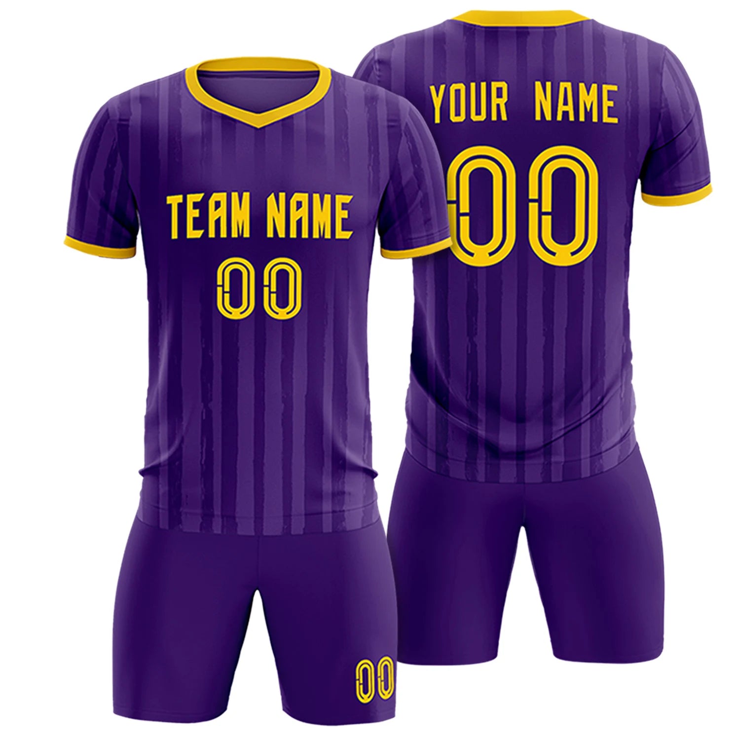 Custom Purple Gold 01 Breathable Soccer Sets Jersey