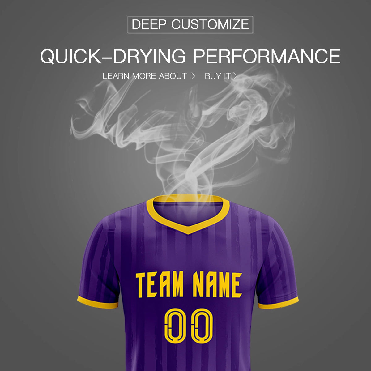 Custom Purple Gold 01 Breathable Soccer Sets Jersey