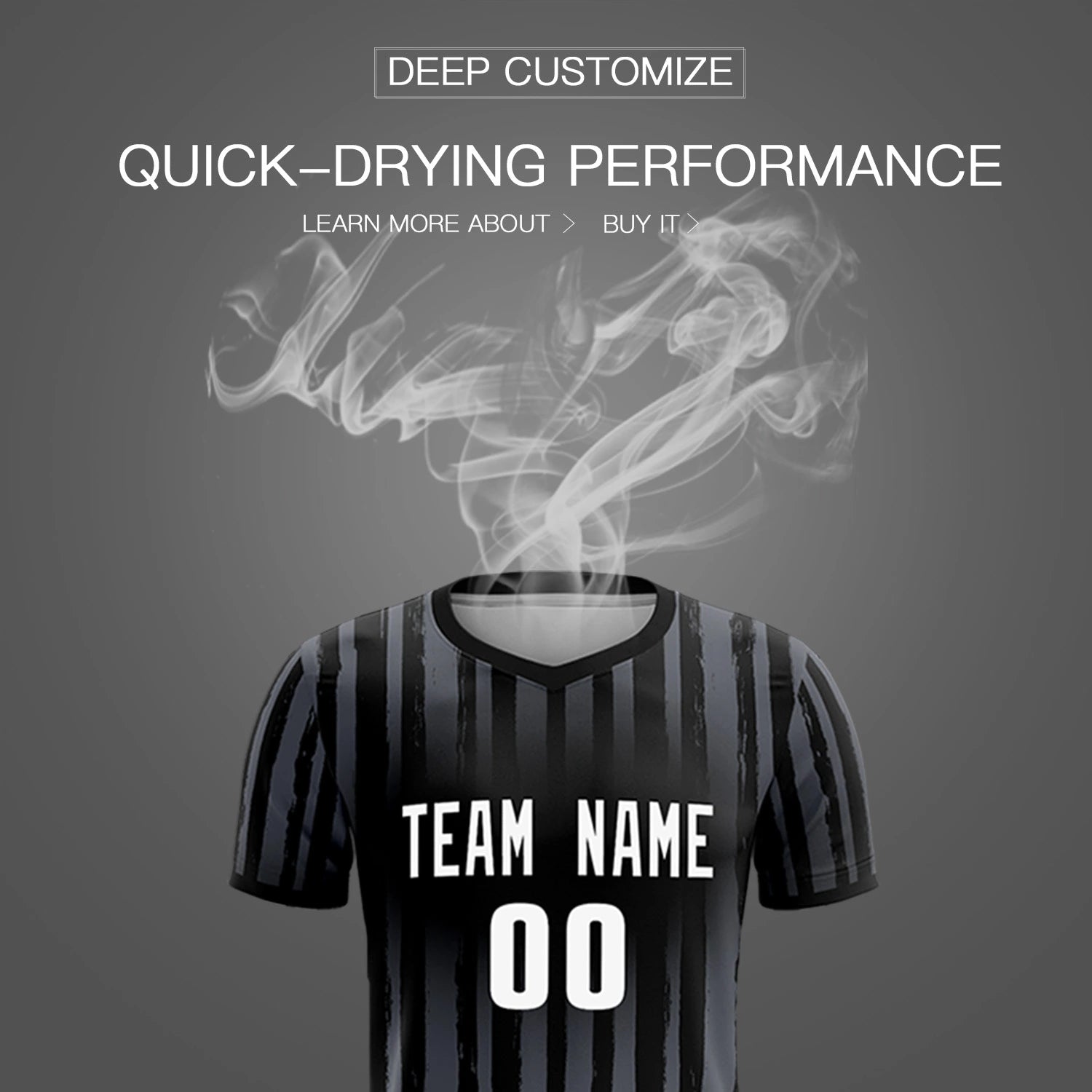 Custom Black Black Breathable Soccer Sets Jersey