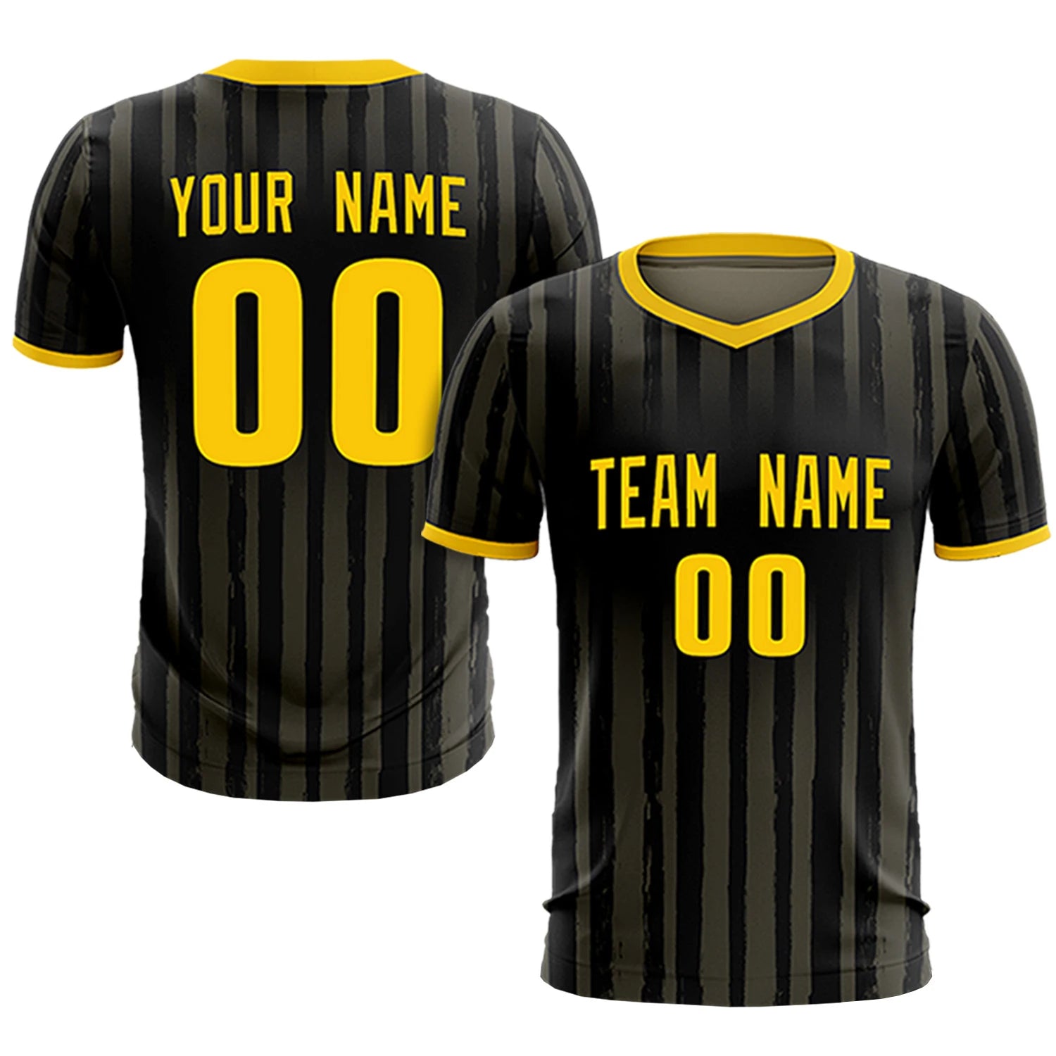 Custom Black Gold 01 Breathable Soccer Sets Jersey