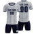 Custom Gray Navy Breathable Soccer Sets Jersey