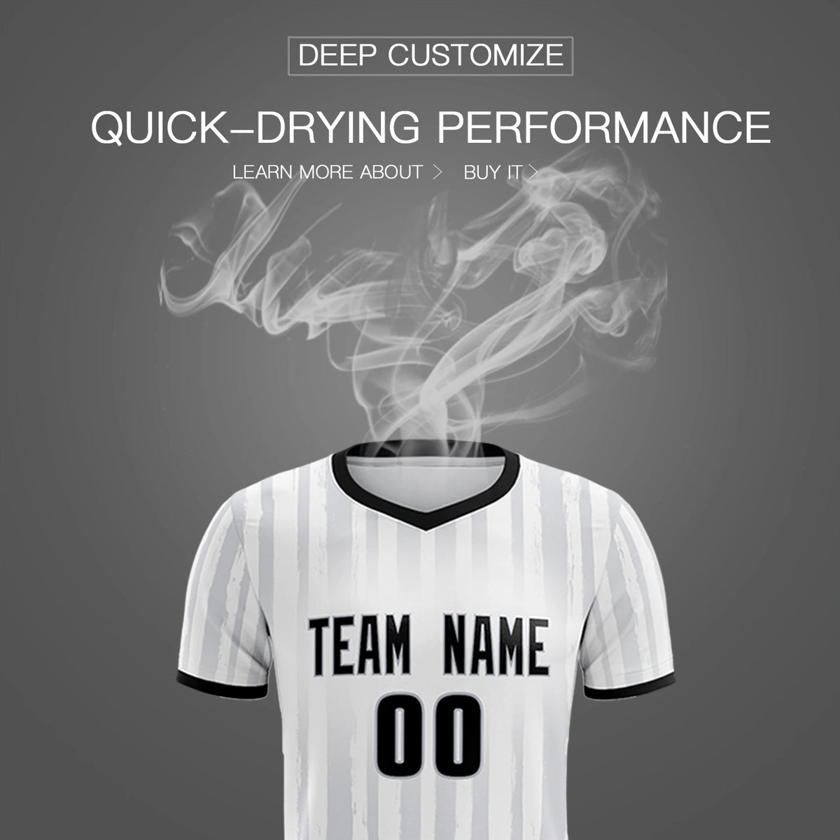 Custom White Black Breathable Soccer Sets Jersey