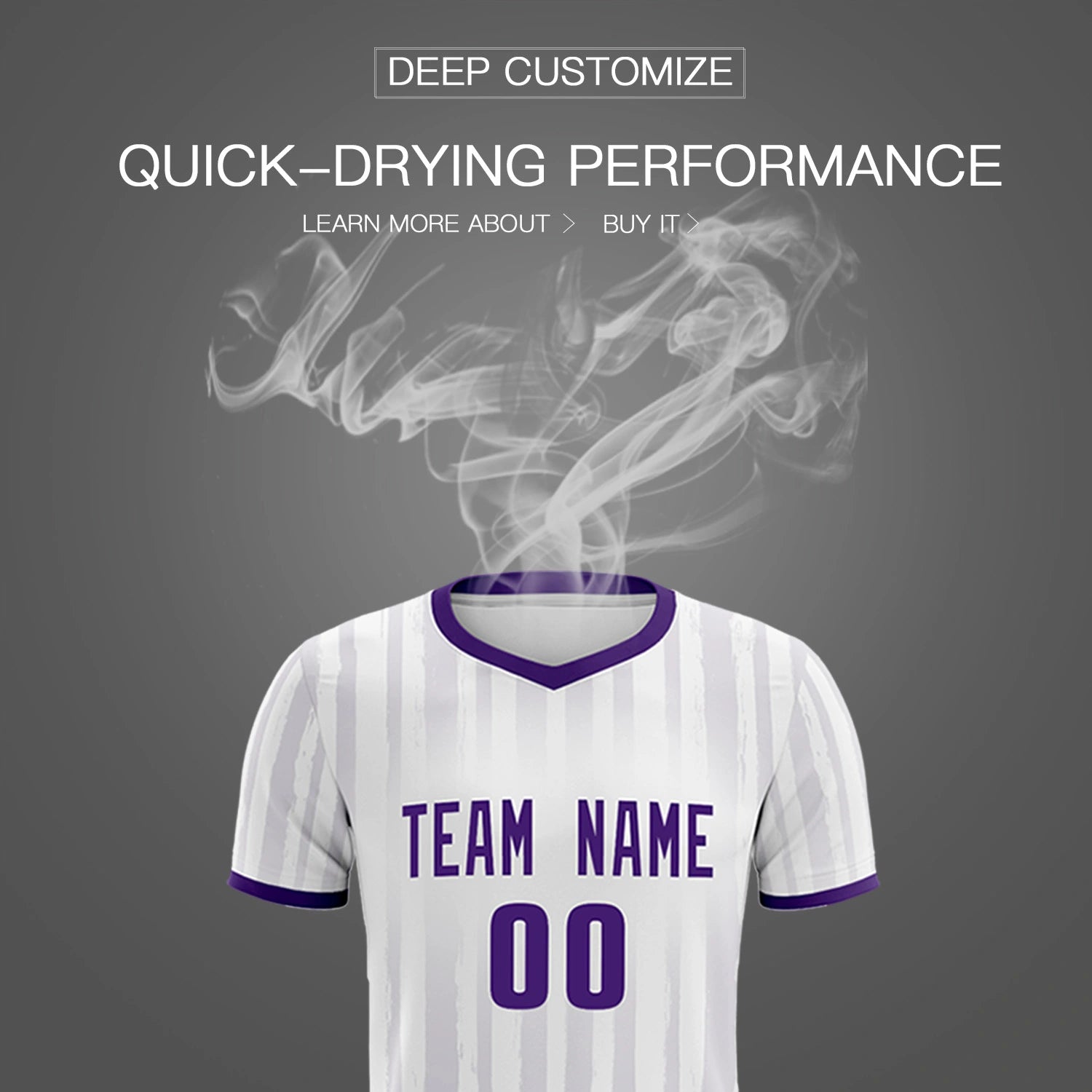 Custom White Purple Breathable Soccer Sets Jersey