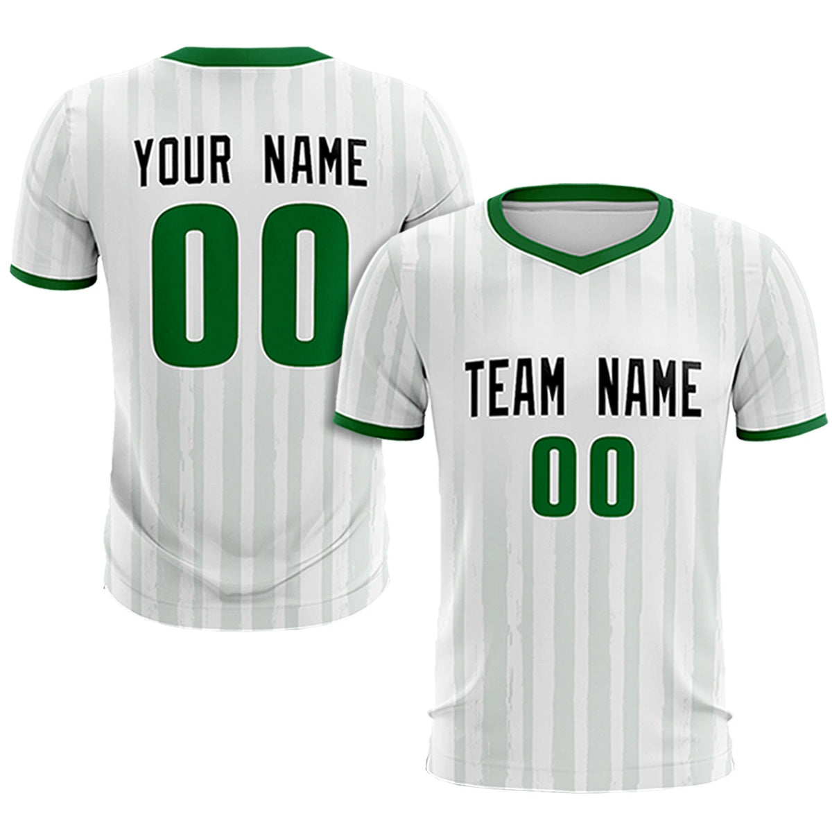 Custom White Kelly Green Breathable Soccer Sets Jersey