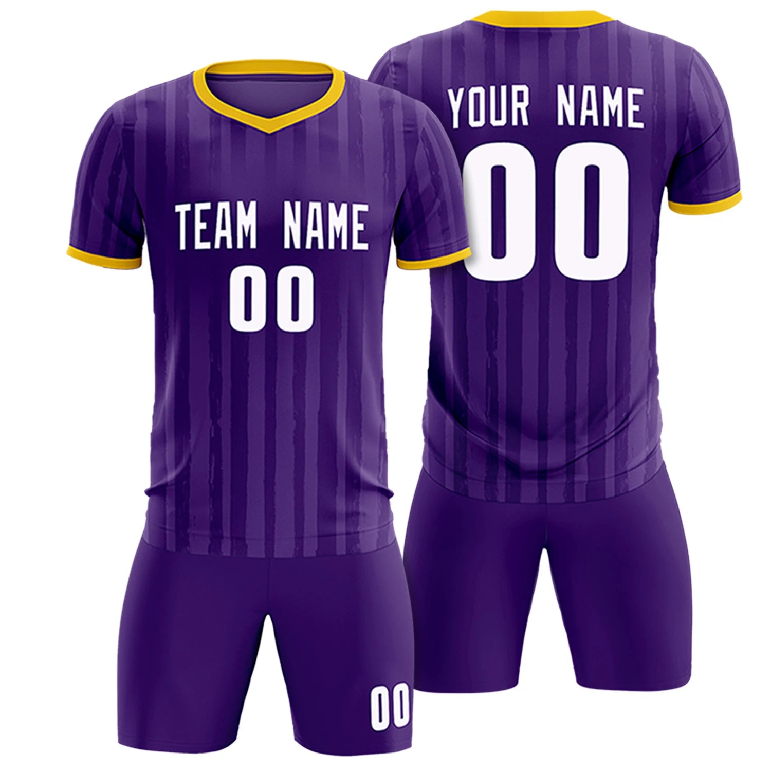 Custom Purple Gold 01 Breathable Soccer Sets Jersey