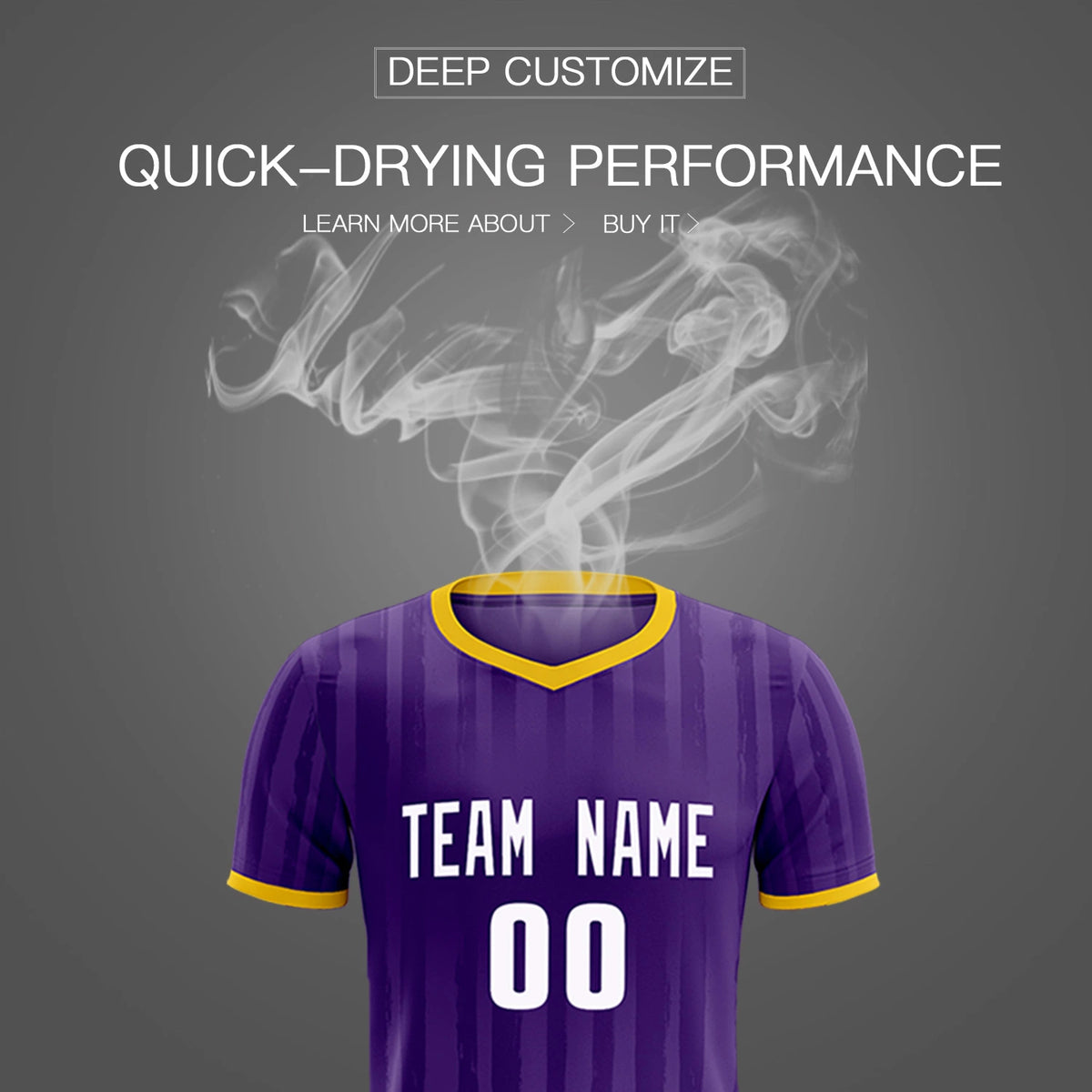 Custom Purple Gold 01 Breathable Soccer Sets Jersey