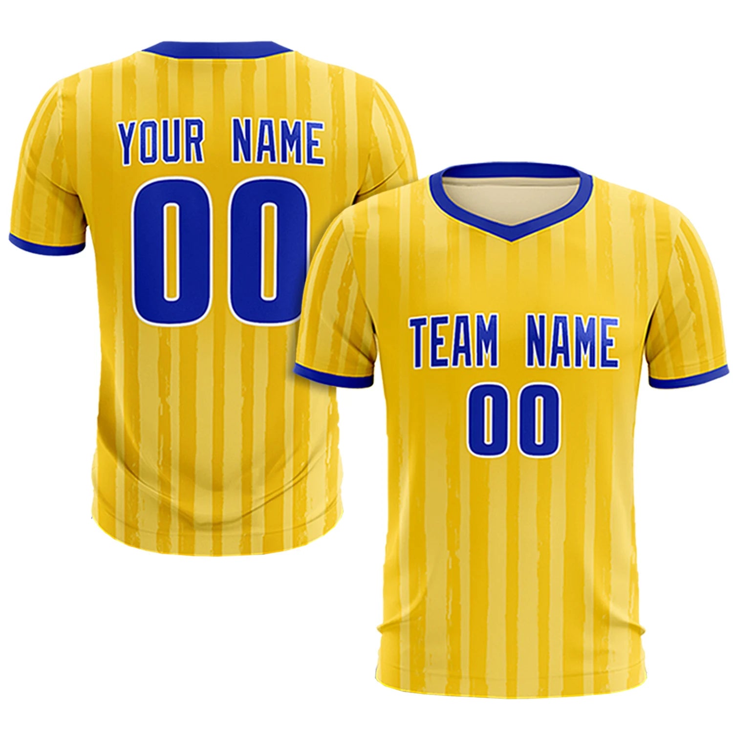 Custom Gold 01 Royal Blue Breathable Soccer Sets Jersey