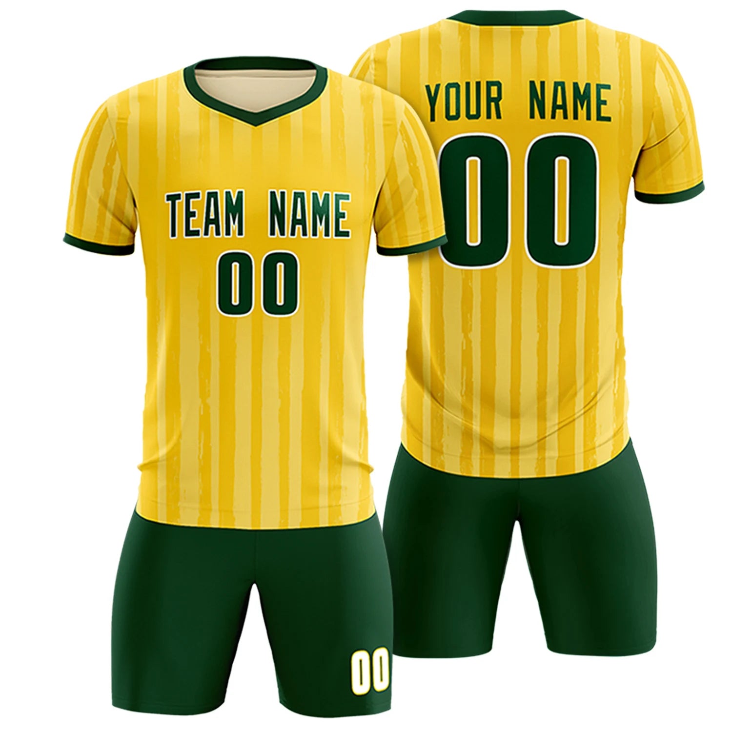 Custom Gold 01 Green Breathable Soccer Sets Jersey