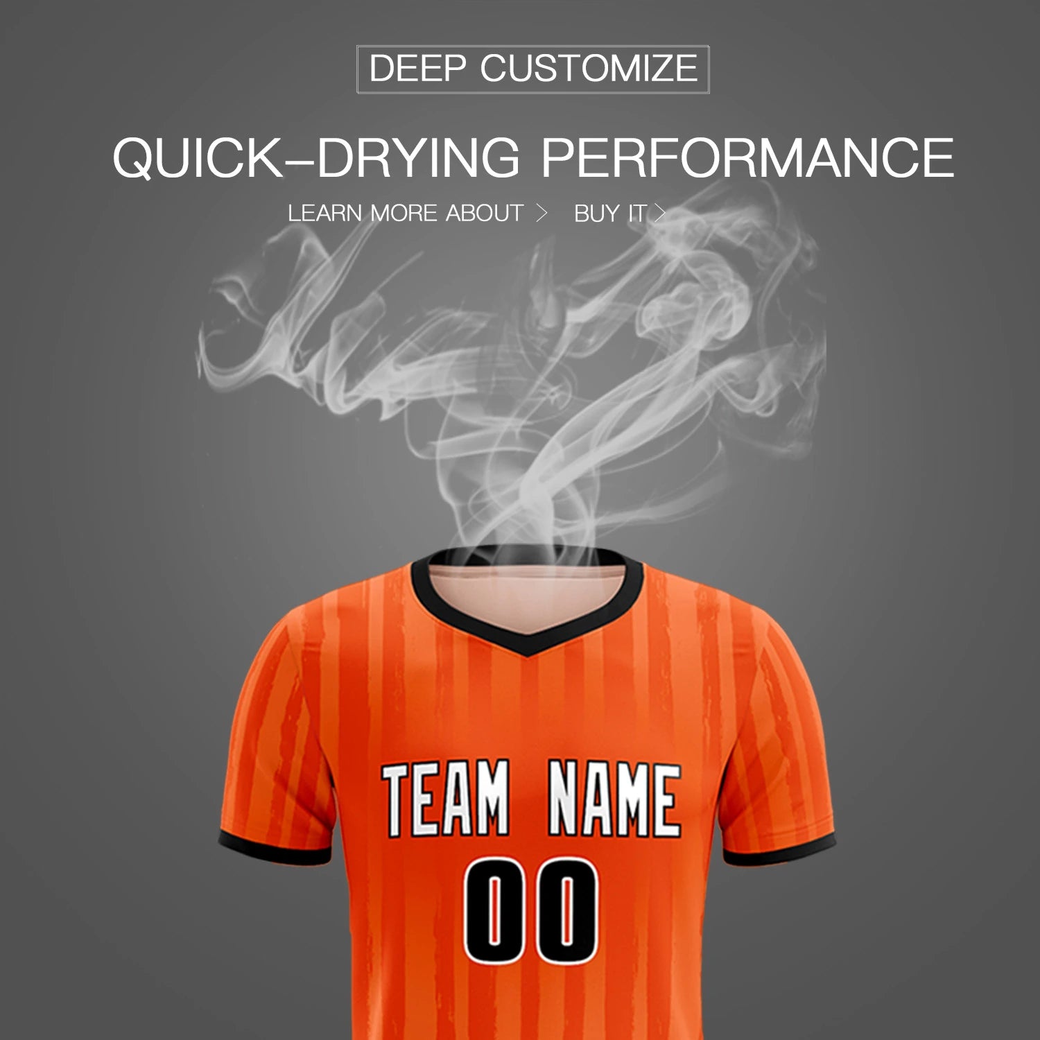 Custom Orange Black Breathable Soccer Sets Jersey