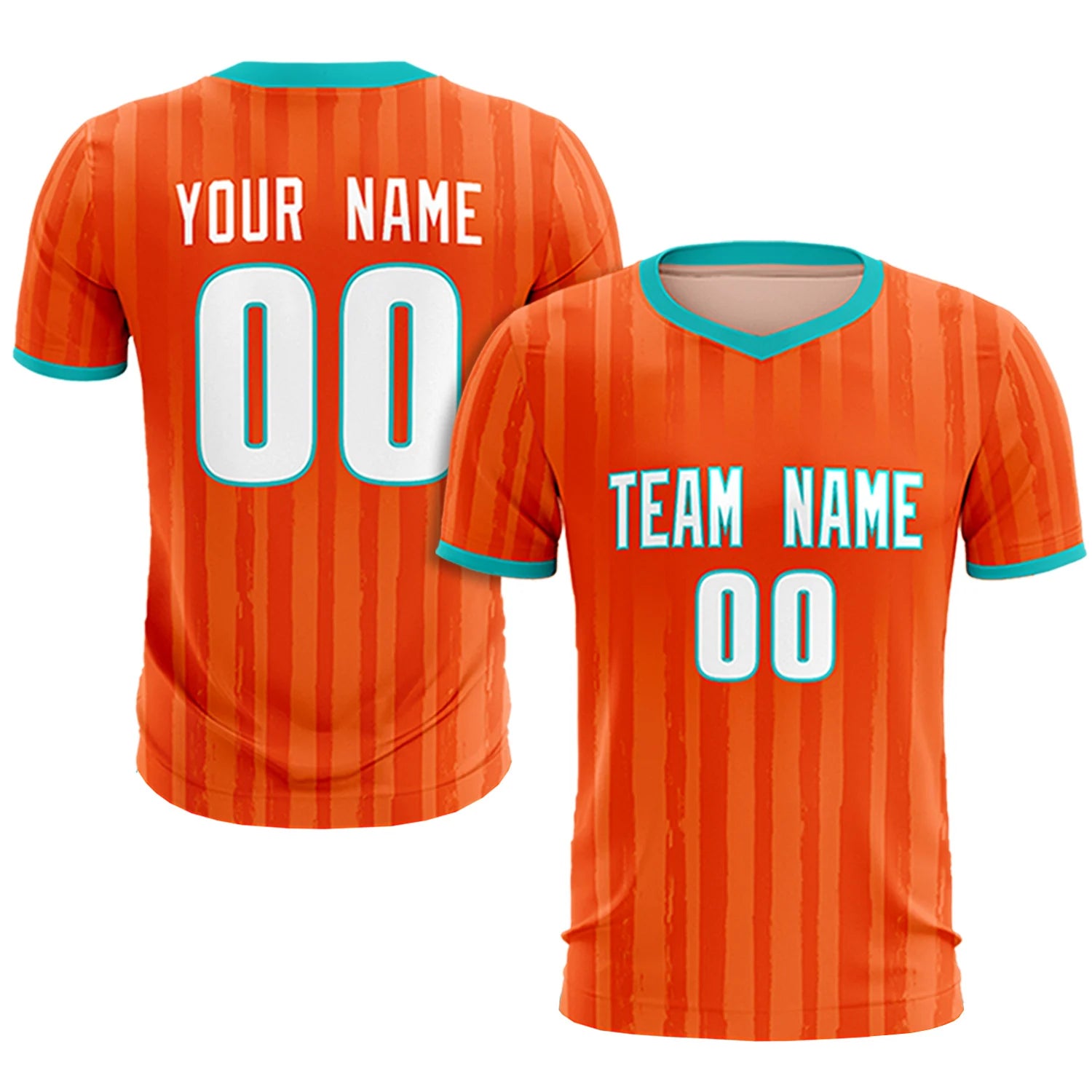 Custom Orange Bright Green Breathable Soccer Sets Jersey