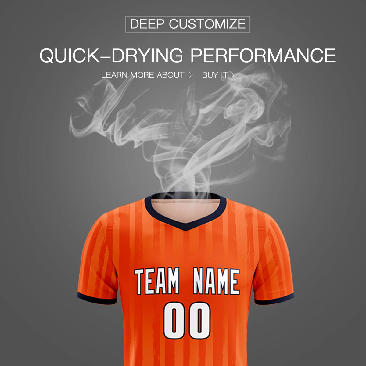 Custom Orange Navy Breathable Soccer Sets Jersey