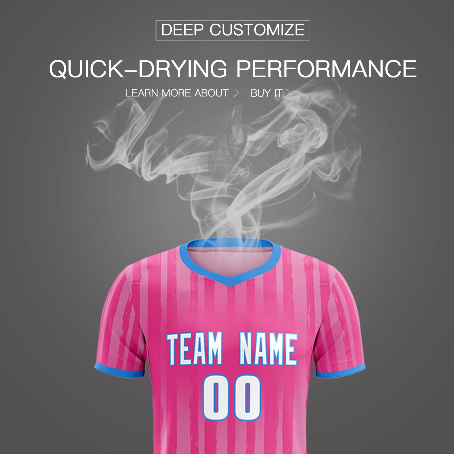Custom Pink Powder Blue Breathable Soccer Sets Jersey