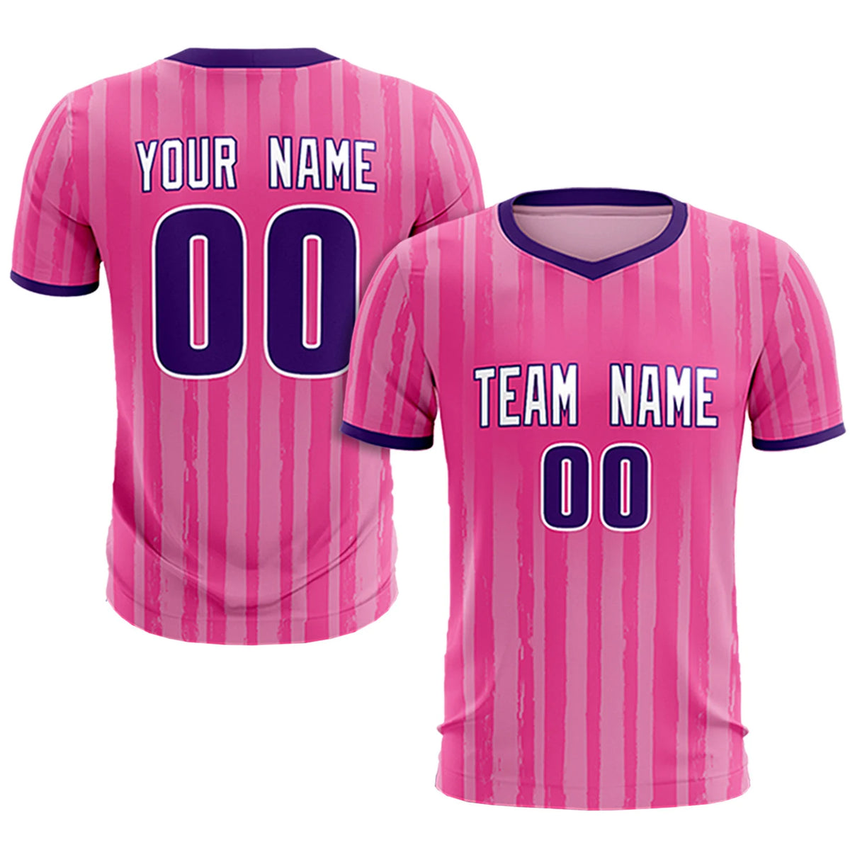 Custom Pink Purple Breathable Soccer Sets Jersey
