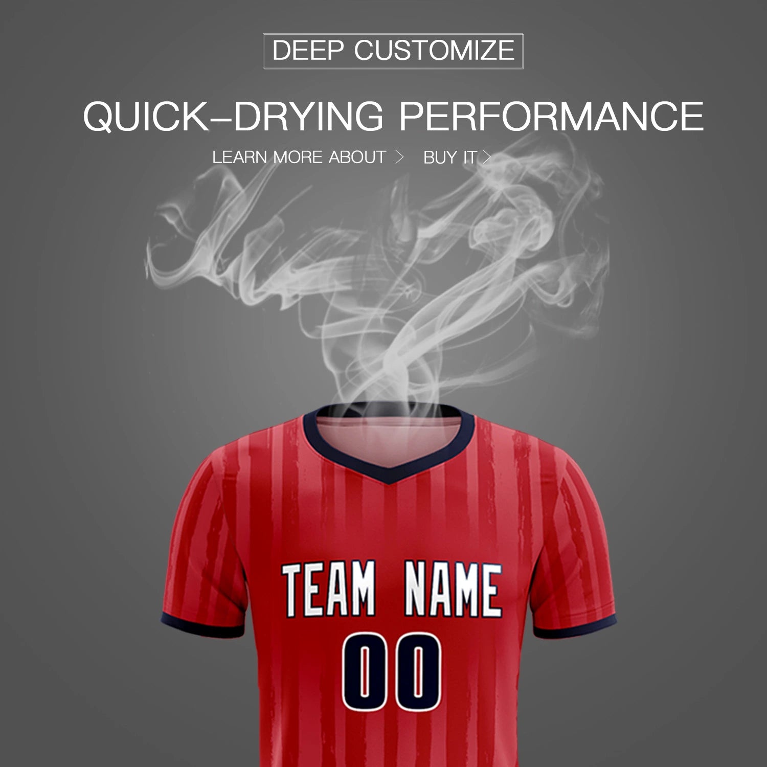 Custom Red Navy Breathable Soccer Sets Jersey