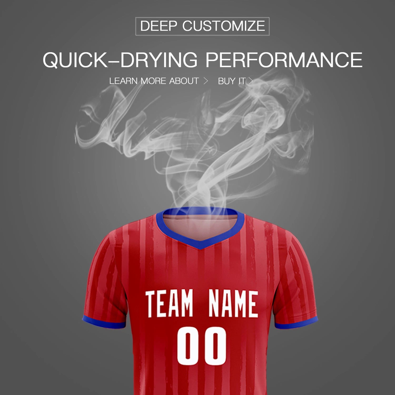 Custom Red Royal Blue Breathable Soccer Sets Jersey