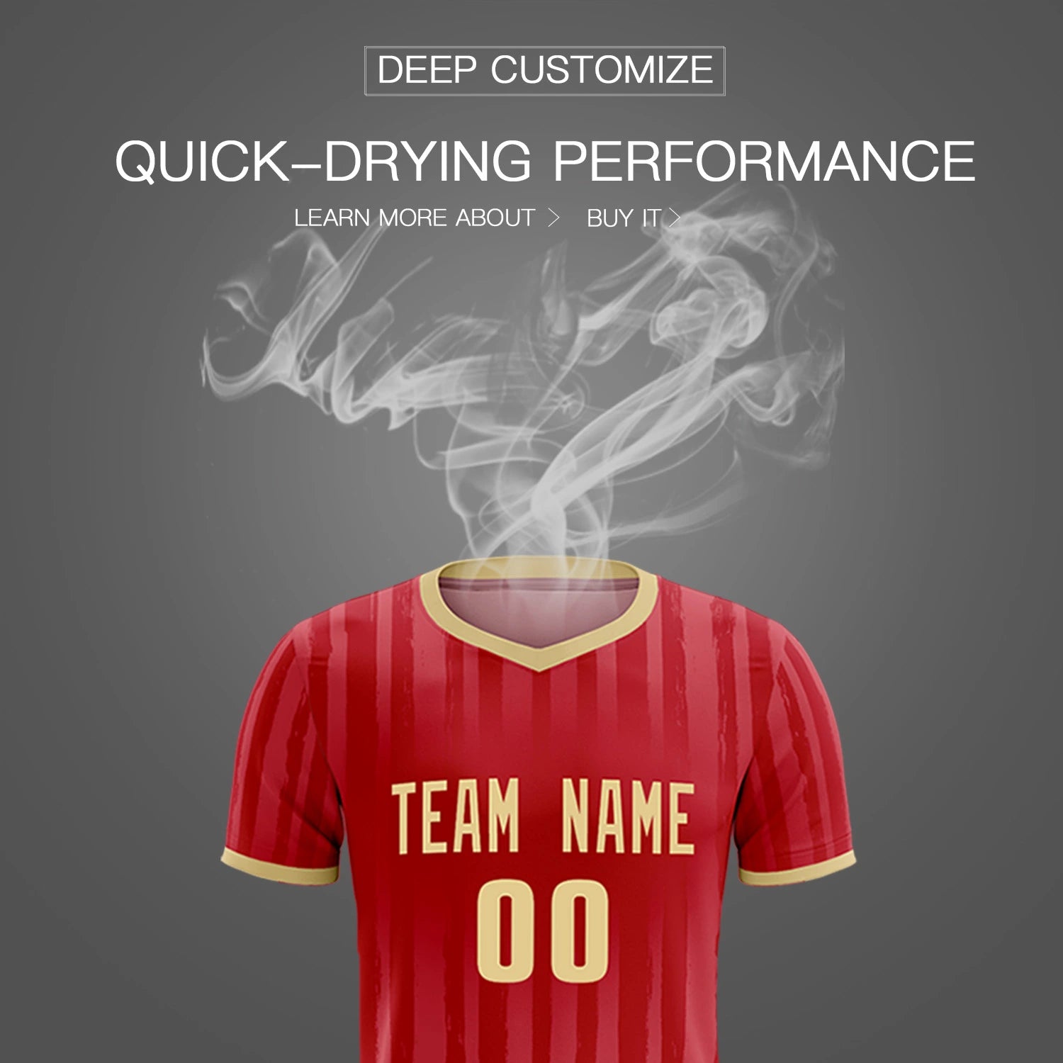 Custom Red Khaki Breathable Soccer Sets Jersey
