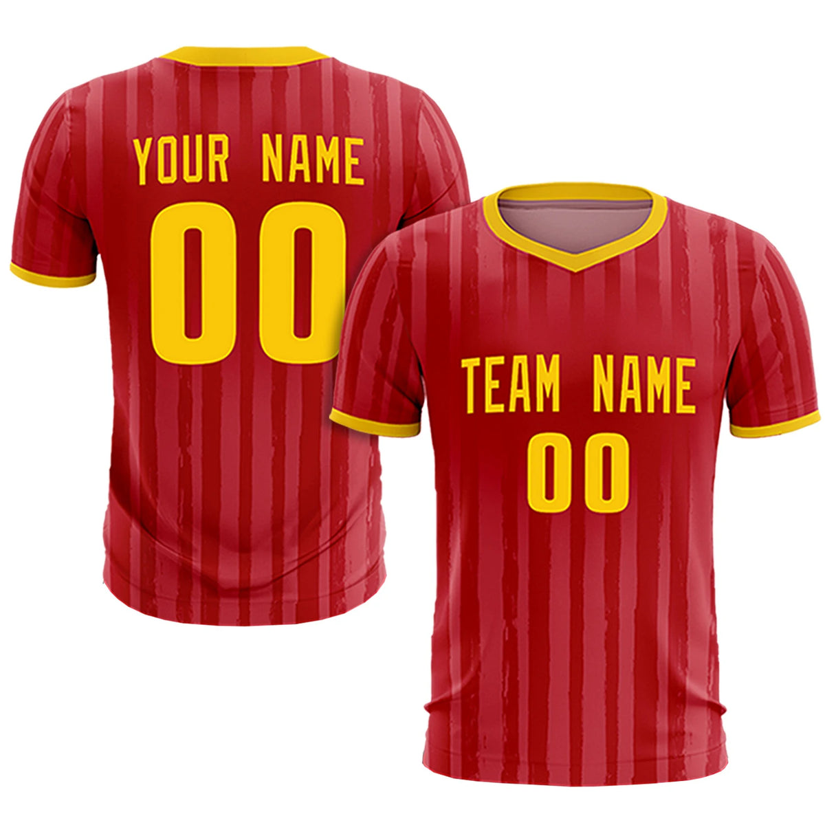 Custom Red Gold 01 Breathable Soccer Sets Jersey
