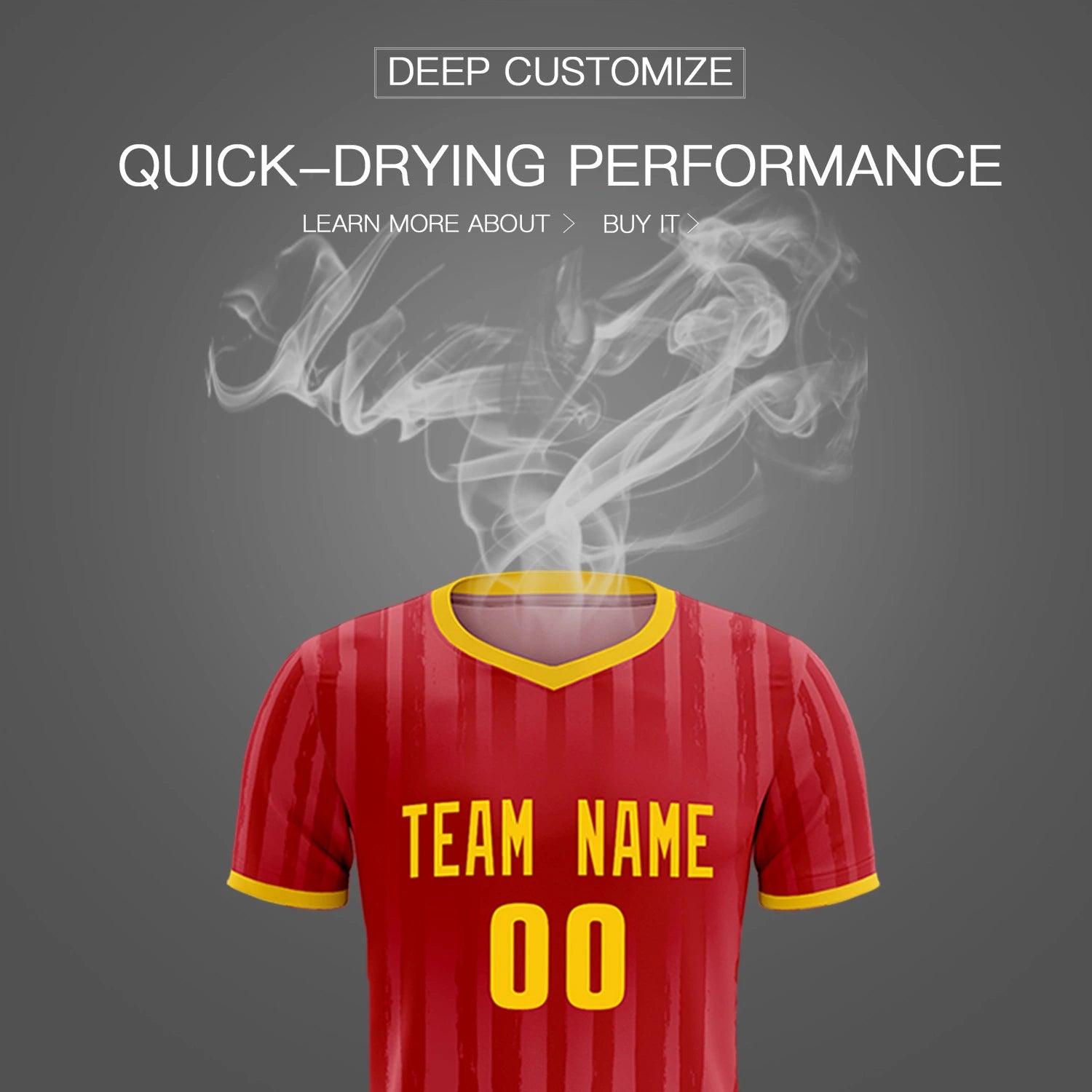 Custom Red Gold 01 Breathable Soccer Sets Jersey