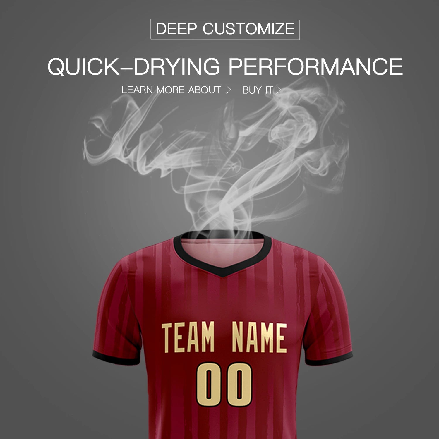 Custom Crimson Black Breathable Soccer Sets Jersey