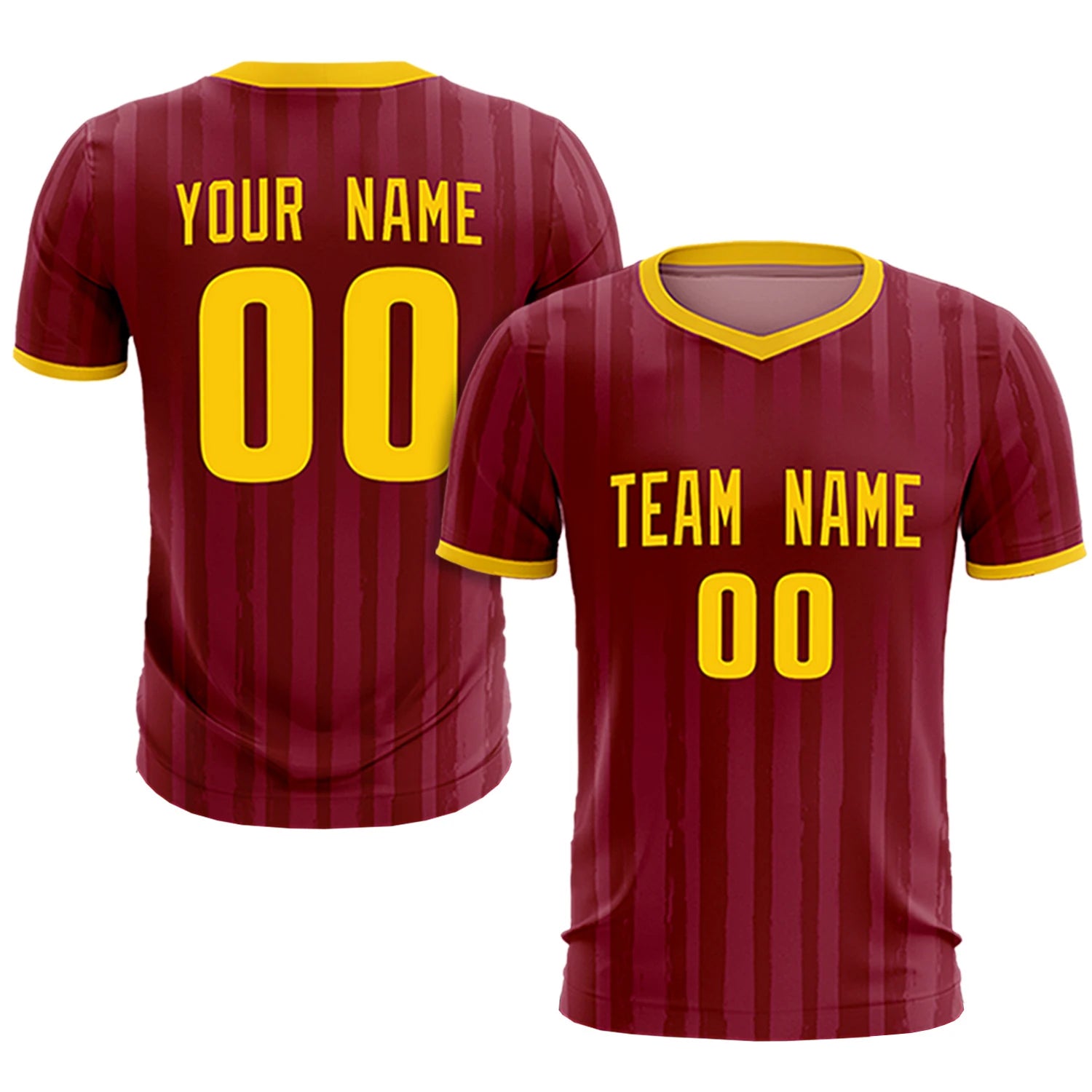 Custom Crimson Gold 01 Breathable Soccer Sets Jersey