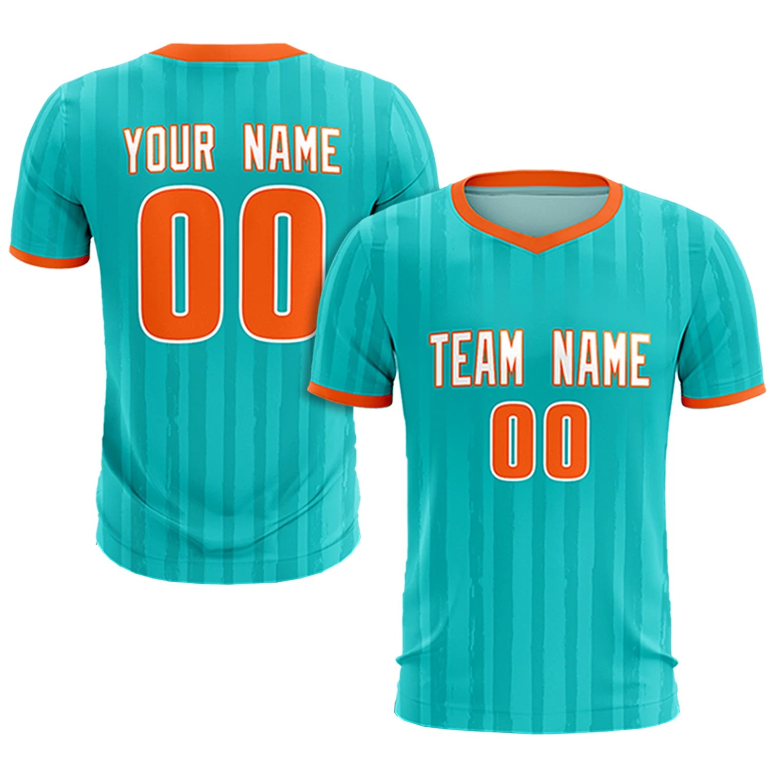 Custom Bright Green Orange Breathable Soccer Sets Jersey