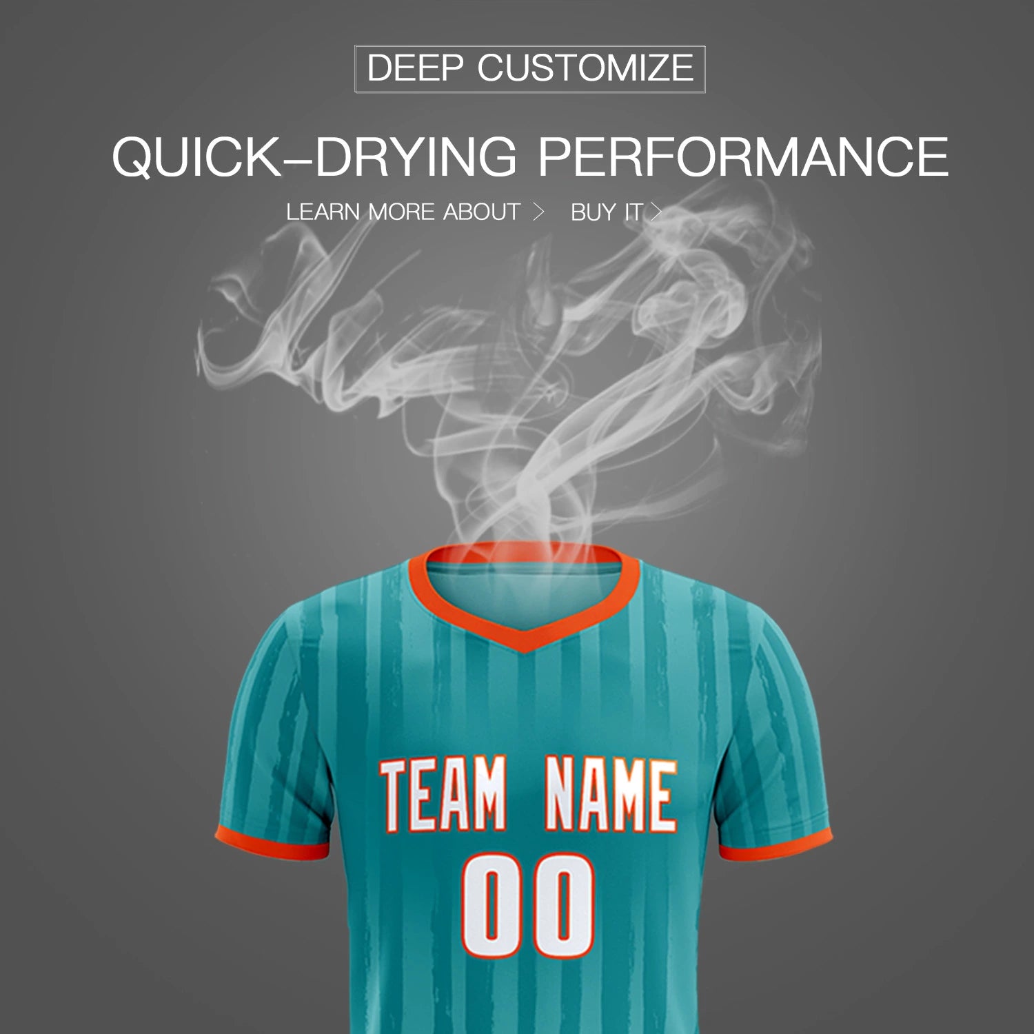 Custom Aqua Orange Breathable Soccer Sets Jersey