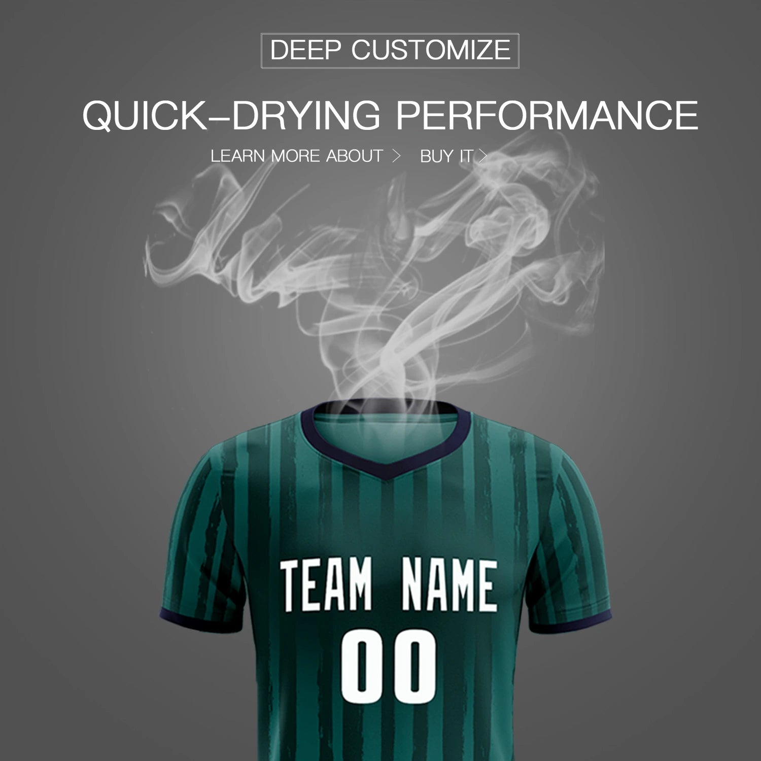 Custom Midnight Green Navy Breathable Soccer Sets Jersey