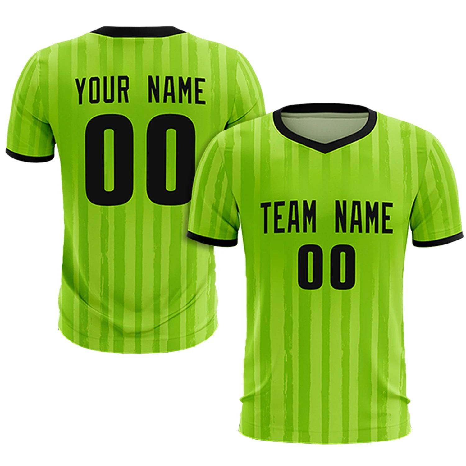 Custom Neon Green Black Breathable Soccer Sets Jersey