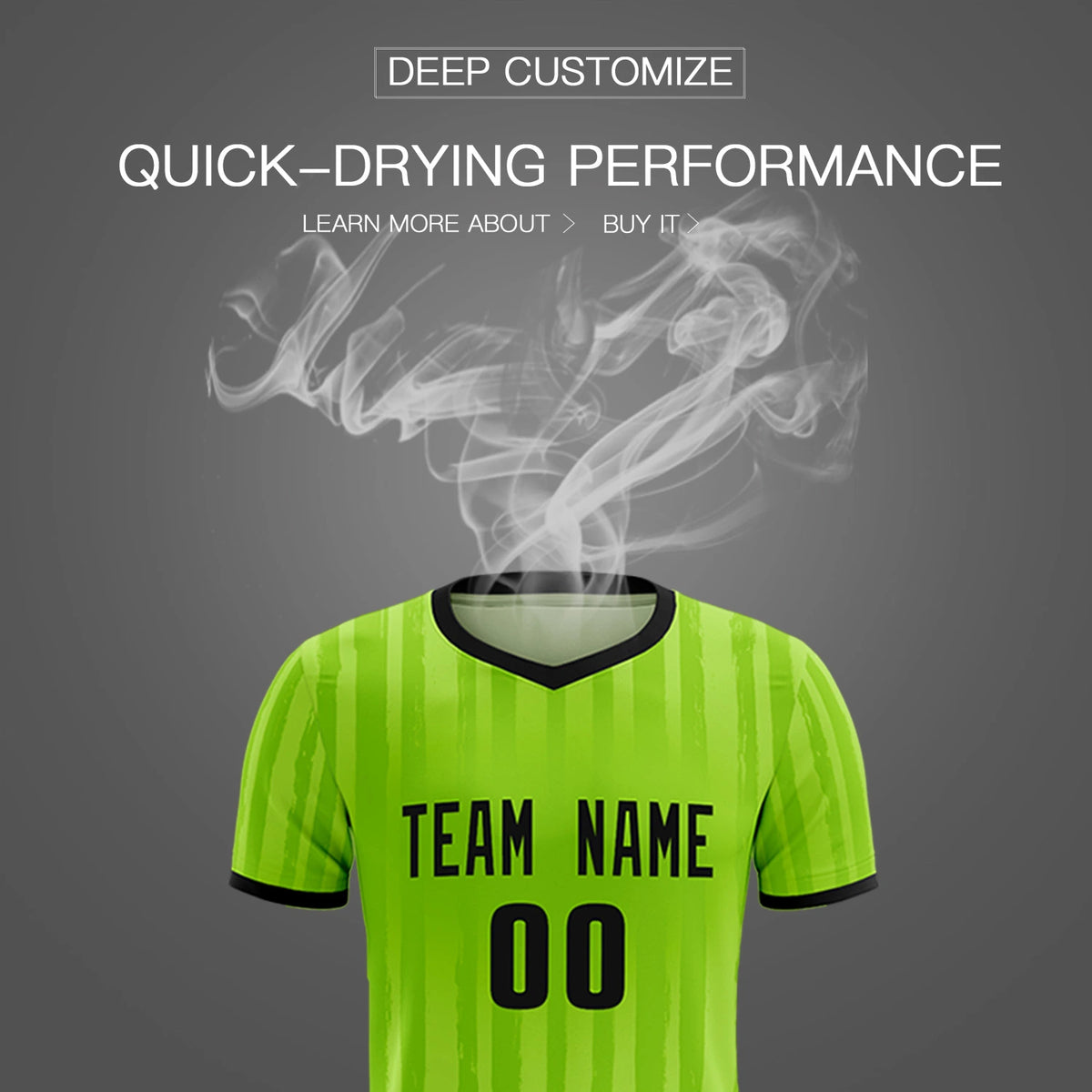 Custom Neon Green Black Breathable Soccer Sets Jersey