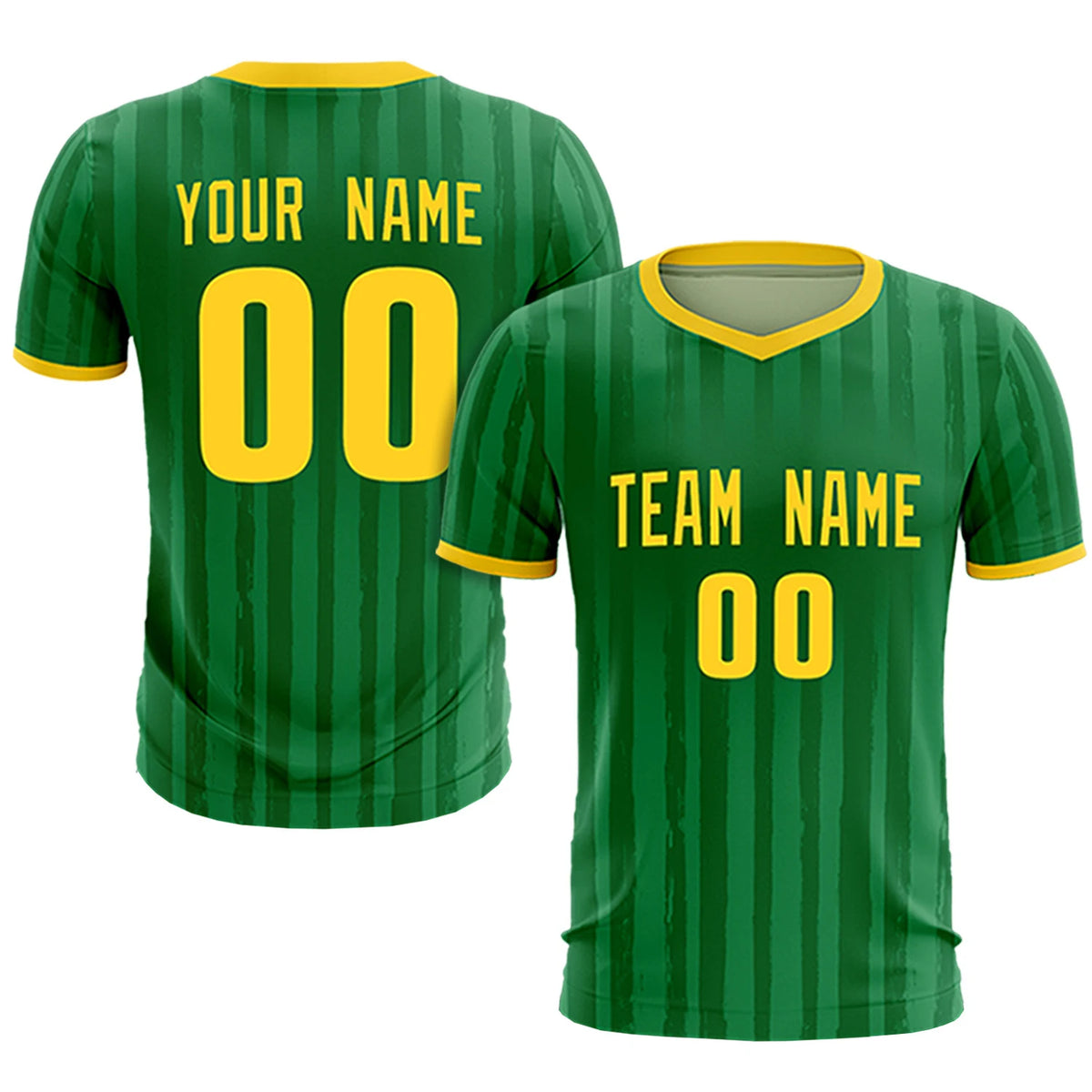 Custom Kelly Green Gold 01 Breathable Soccer Sets Jersey