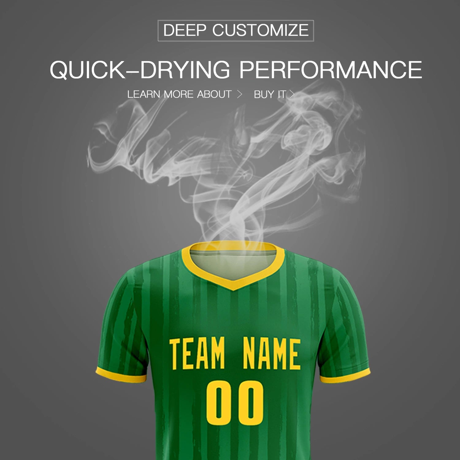 Custom Kelly Green Gold 01 Breathable Soccer Sets Jersey